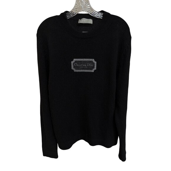 Christian Dior Couture Black Embroidered Cashmere Viscose Knit